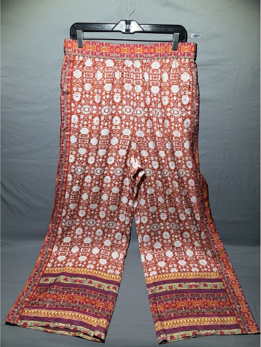 Anthropologie Vale Mixed Print Wide Leg Pants Multicolor Womens Large